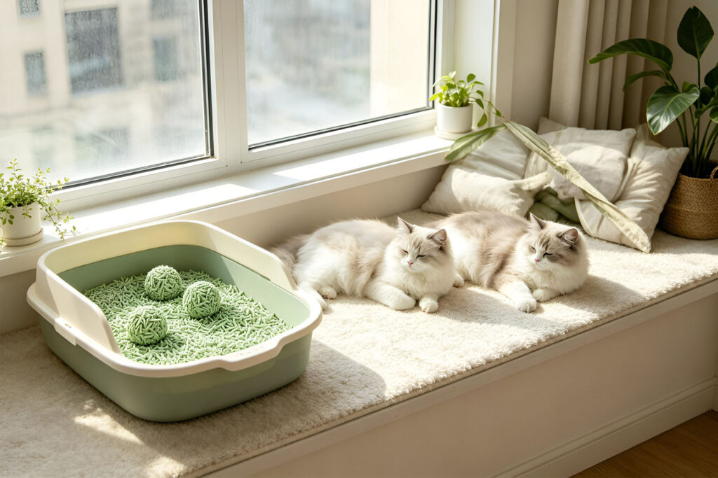 Plant-based tofu cat litter