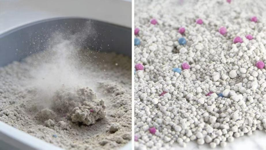 Dust from low-quality cat litter