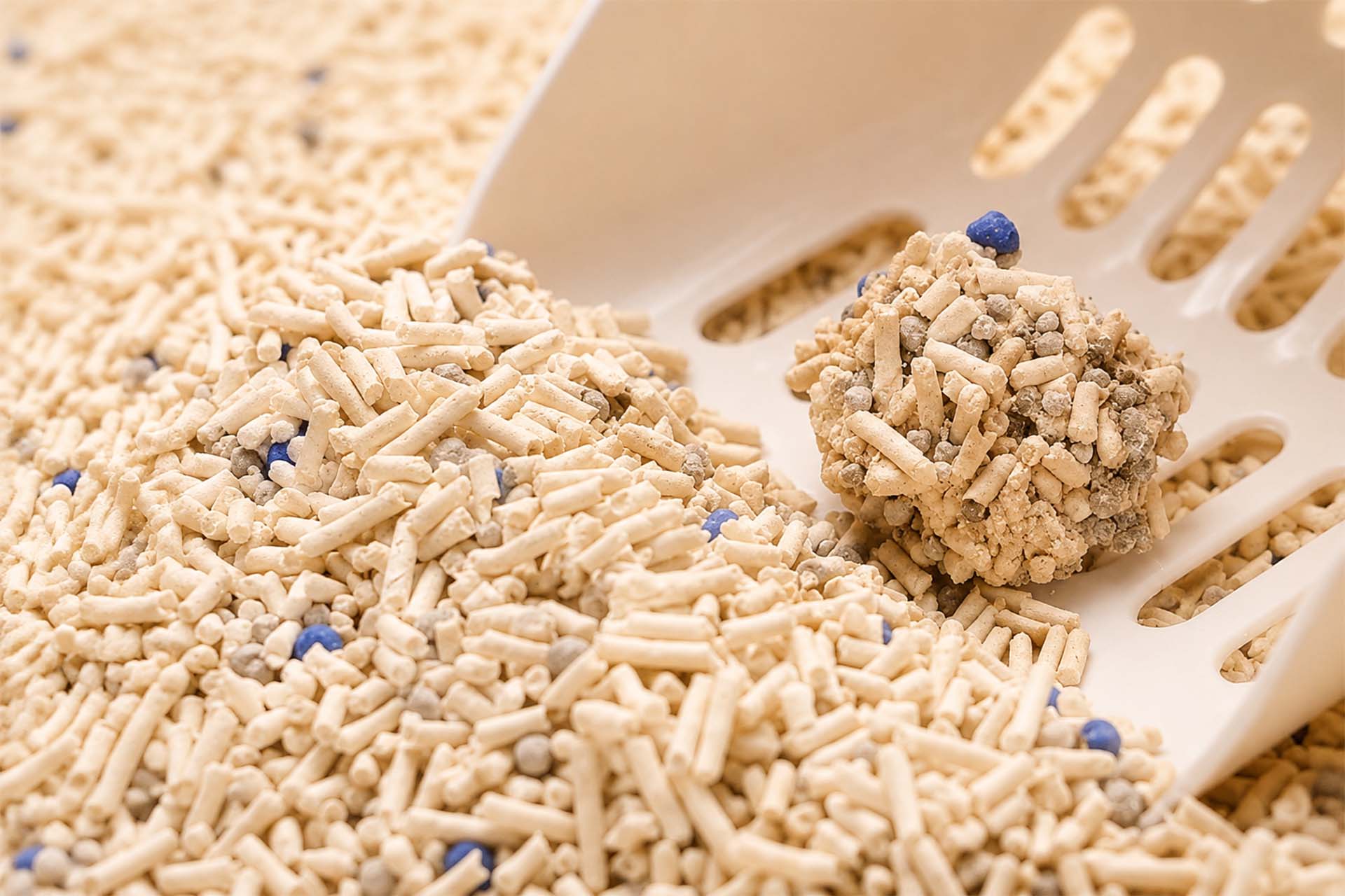Tofu cat litter clumping