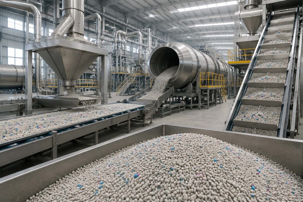 cat litter production