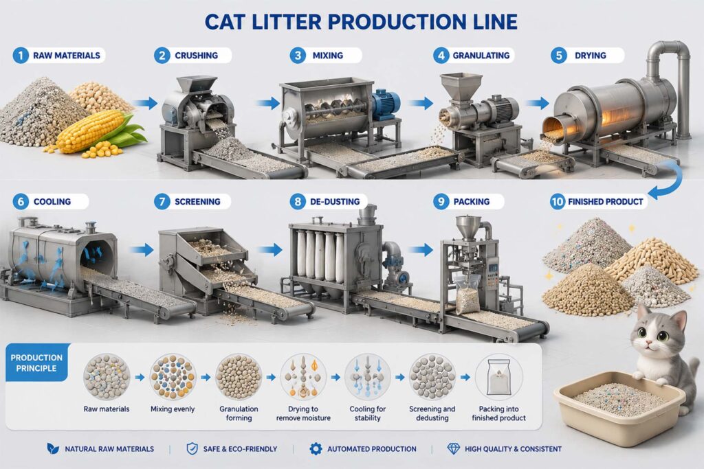 cat litter production line