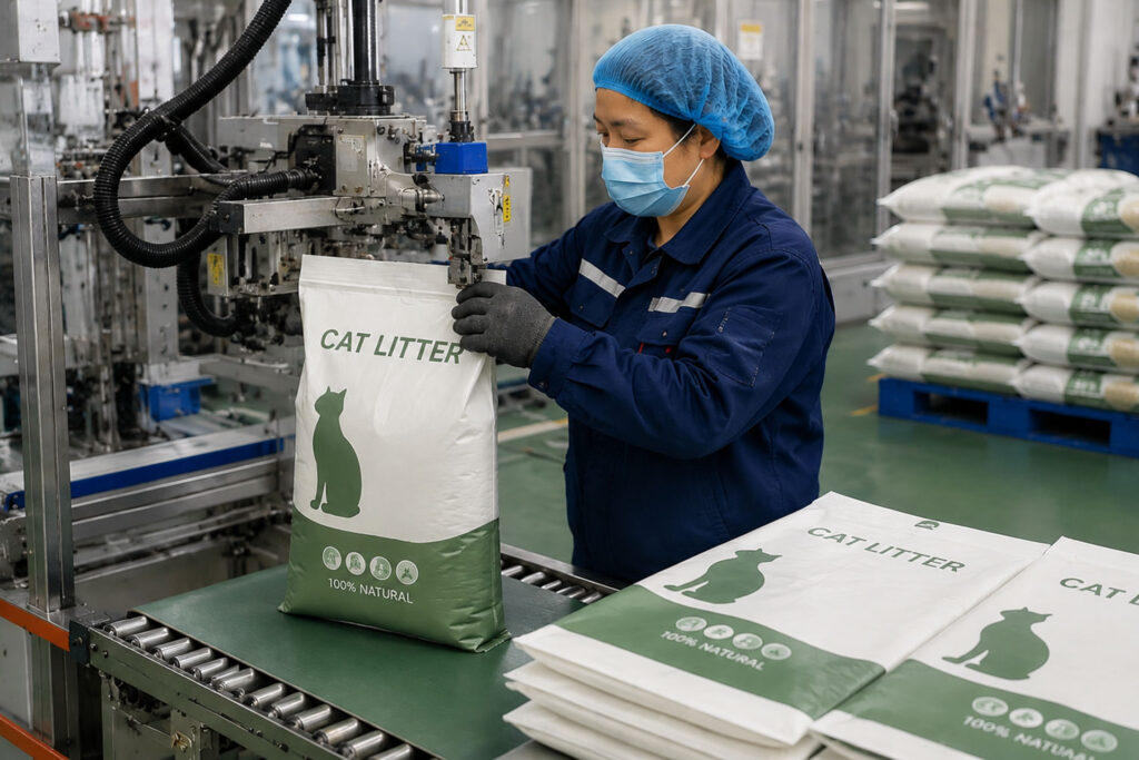 Cat Litter Factory: Cat litter product packaging